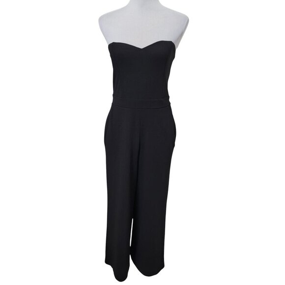 Express Size 8 Black Strapless Wide Leg Jumpsuit, Excellent, Like New Condition - Picture 1 of 16